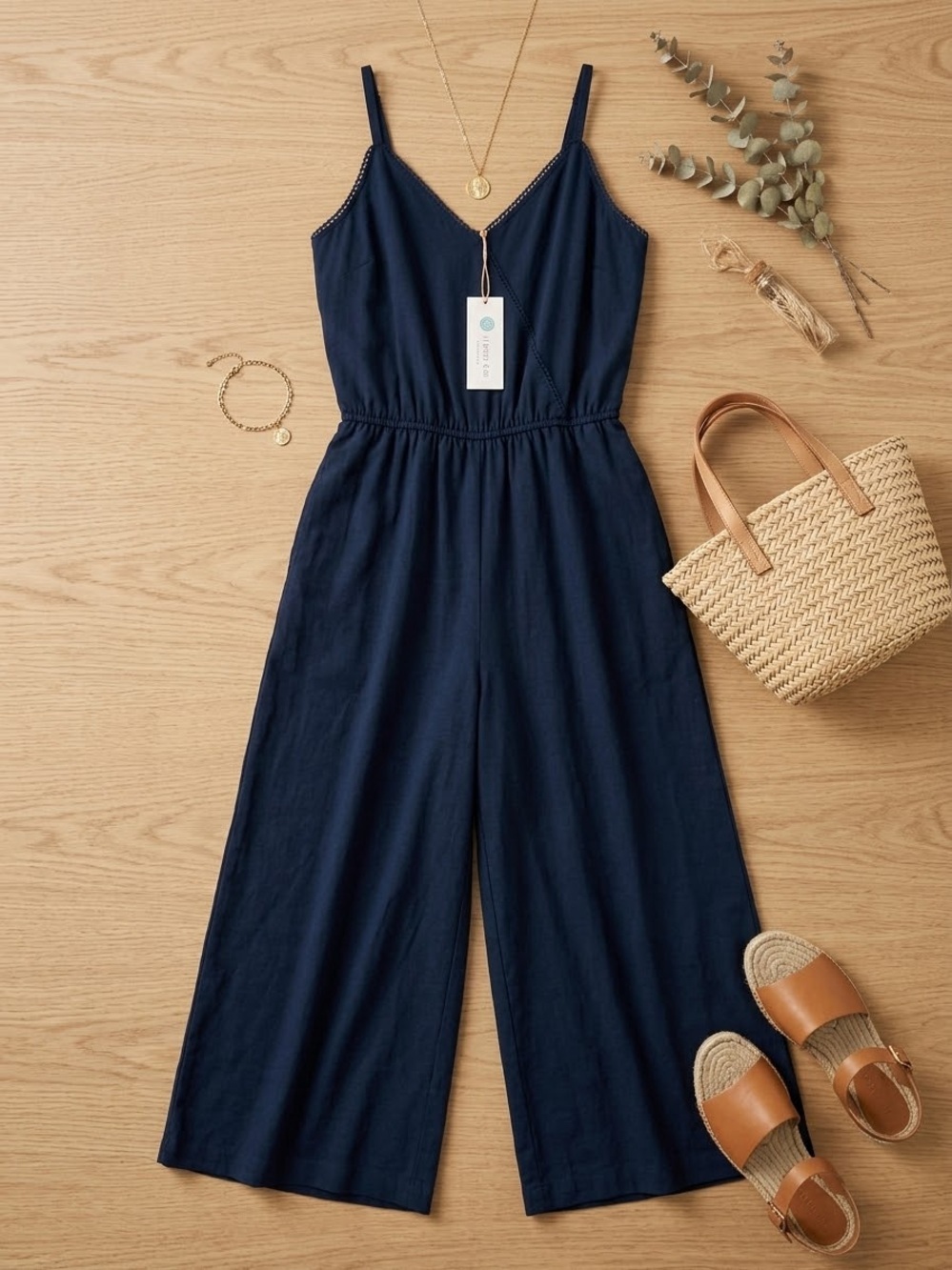 NWT SKIES ARE BLUE Delancey Crochet Trim Jumpsuit via Stitch Fix Size Medium